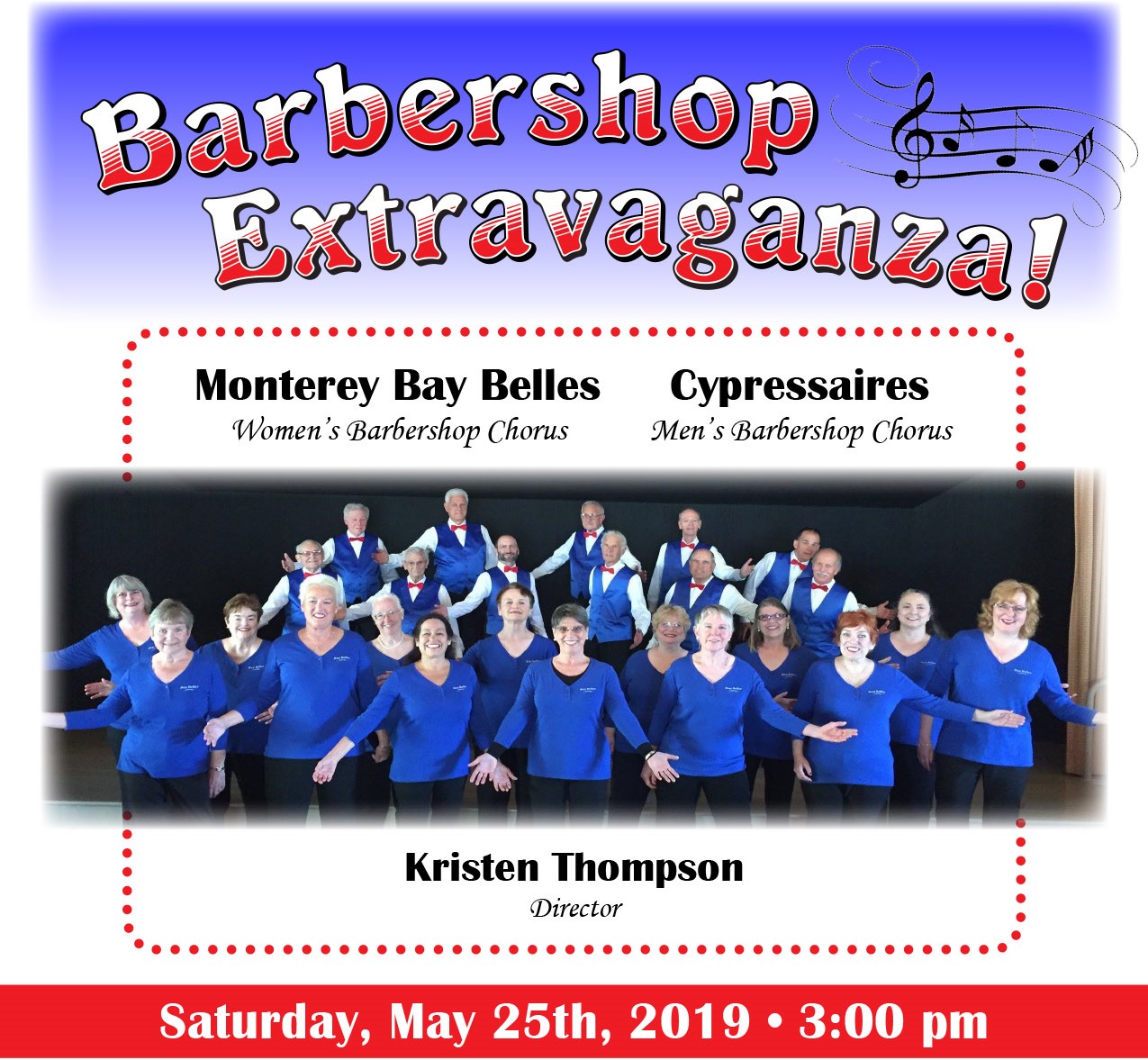 Barbershop Extravaganza, May 25, 2019 at 3 PM, UUCMP